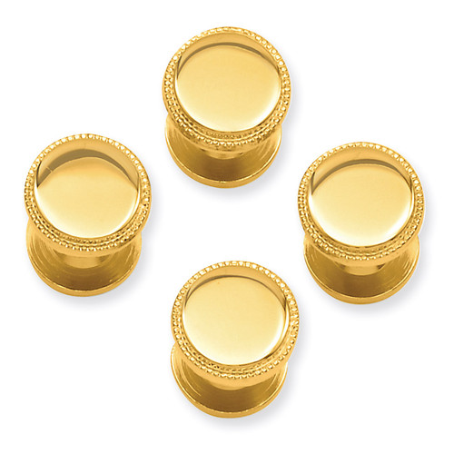 Kelly Waters Four Piece Polished Beaded Tuxedo Studs Gold-plated KW585