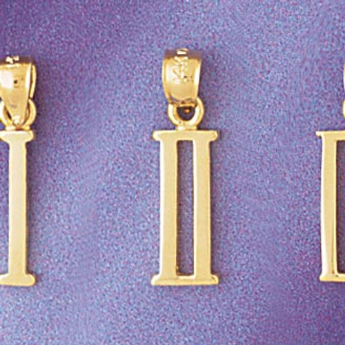 Roman Number 2 Pendant Necklace Charm Bracelet in Gold or Silver 95462