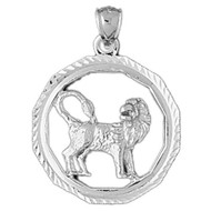Leo Lion Zodiac Charm or Pendant in .925 Sterling Silver DZST-9348 by ...