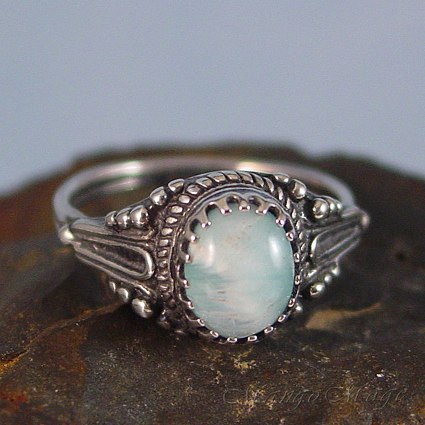 Blue Aragonite Sterling Silver Ring - Mango Mage