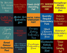 20 PES Font Bundle - Volume 2 - 20 Machine Embroidery Fonts