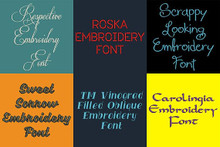 20 PES Font Bundle - Volume 2 - 20 Machine Embroidery Fonts