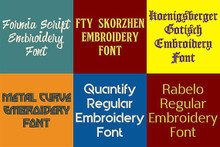 20 PES Font Bundle - Volume 2 - 20 Machine Embroidery Fonts