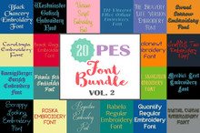 20 PES Font Bundle - Volume 2 - 20 Machine Embroidery Fonts