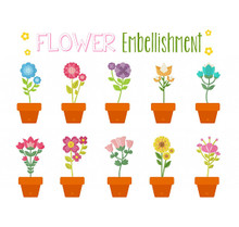 Flower Embellishment Collection of 10 Machine Embroidery Designs