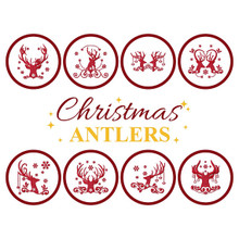 Christmas Antlers Collection of 8 Machine Embroidery Designs