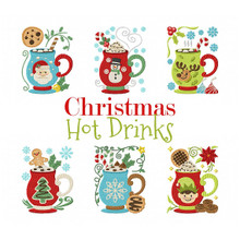 Christmas Hot Drinks Collection of 6 Machine Embroidery Designs