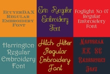20 BX Fonts - Font Bundle 4 - 20 Embrilliance Machine Embroidery Fonts
