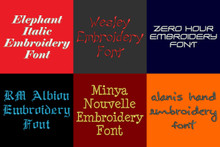 20 BX Fonts - Font Bundle 4 - 20 Embrilliance Machine Embroidery Fonts