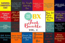 20 BX Fonts - Font Bundle 4 - 20 Embrilliance Machine Embroidery Fonts