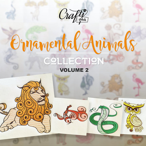 Ornamental Animals Collection Vol. 2, 10 Machine Embroidery Designs