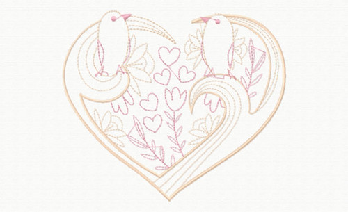 Abstract Heart Swirls #12 Machine Embroidery Design