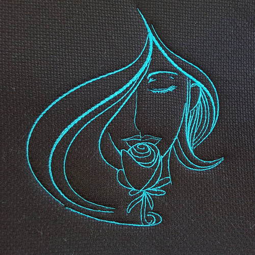 Rose Modern Ladies #1 Machine Embroidery Design
