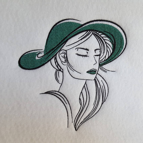 Hat Modern Ladies #3 Machine Embroidery Designs