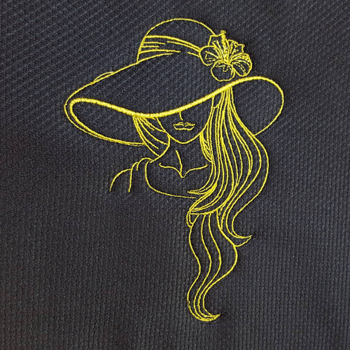 Shaded Hat Modern Ladies #4 Machine Embroidery Designs