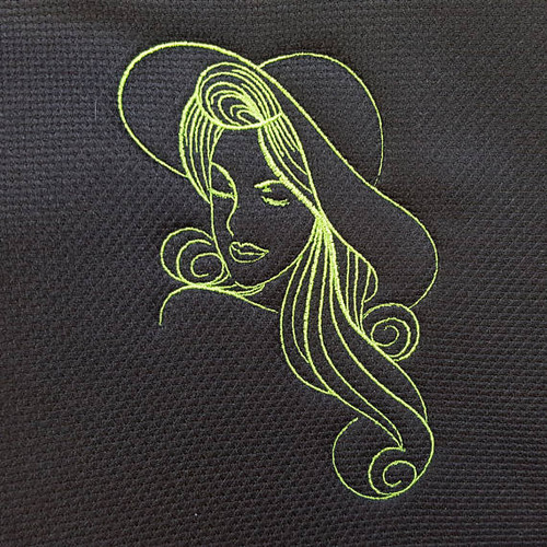 Summer Hat Modern Ladies #6 Machine Embroidery Designs