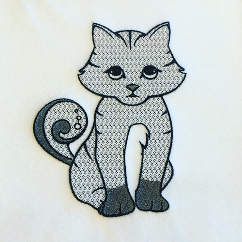 Ornamental Kitty Cat - Ornament Animal Collection #21 Machine Embroidery Design