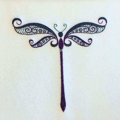 Ornamental Dragonfly - Ornament Animal Collection #22 Machine Embroidery Design