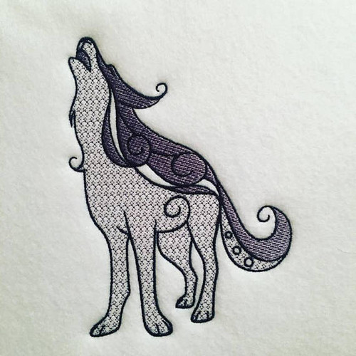 Ornamental Wolf - Ornament Animal Collection #27 Machine Embroidery Design