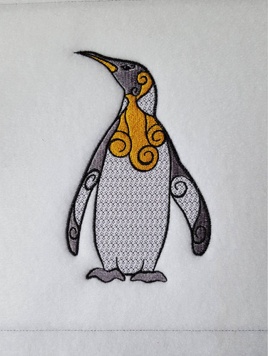Ornamental Emperor Penguin - Ornament Animal Collection #29 Machine Embroidery Design