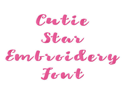 Cutie Star Machine Embroidery Font Now Includes BX Format