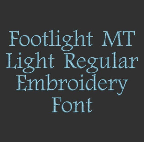 Classic Clean Font - Footlight MT Light Regular Machine Embroidery Font Now Includes BX Format!