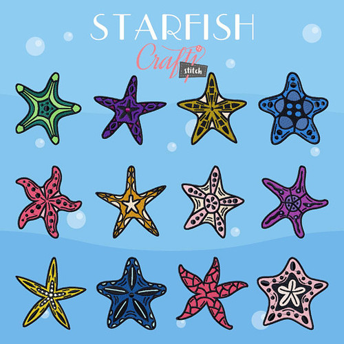 Starfish Collection of 12 Machine Embroidery Designs