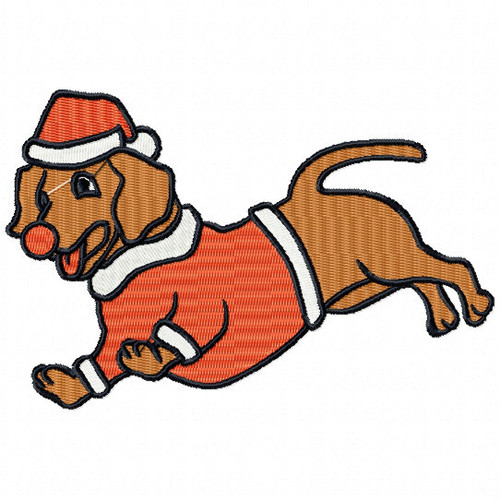 Dachshund - Santa Dogs #03 Machine Embroidery Design