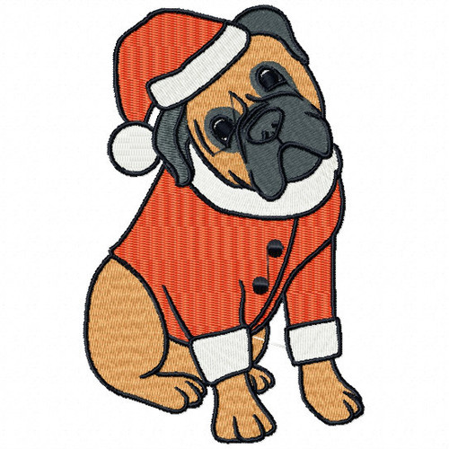 Bull Mastiff - Santa Dogs #02 Machine Embroidery Design