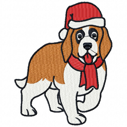 St. Bernard - Santa Dogs #06 Machine Embroidery Design