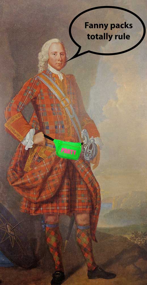 kilt painting in fanny pack