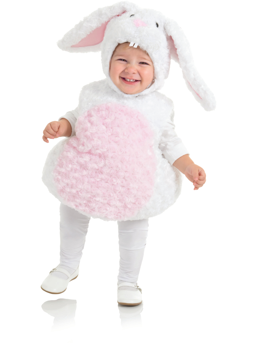 Belly Babies Plush White Bunny Rabbit Costume Toddler 2T-4T Months