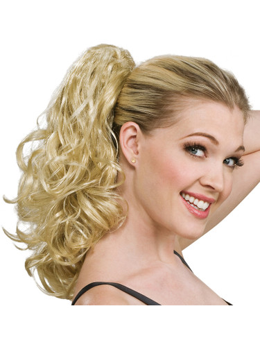 Women's Curly Blonde Ponytail Hairpiece Extension