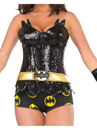 Adult S Womens Deluxe Batgirl Sequin Corset