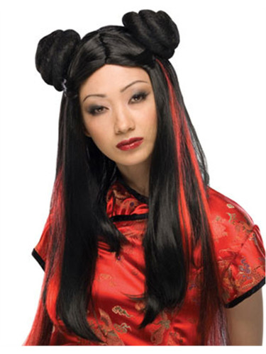 .y Adult Long Black And Red Ms. Chow Geisha Girl or 