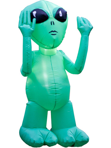 Giant 5' Inflatable Green Alien Lawn Decoration