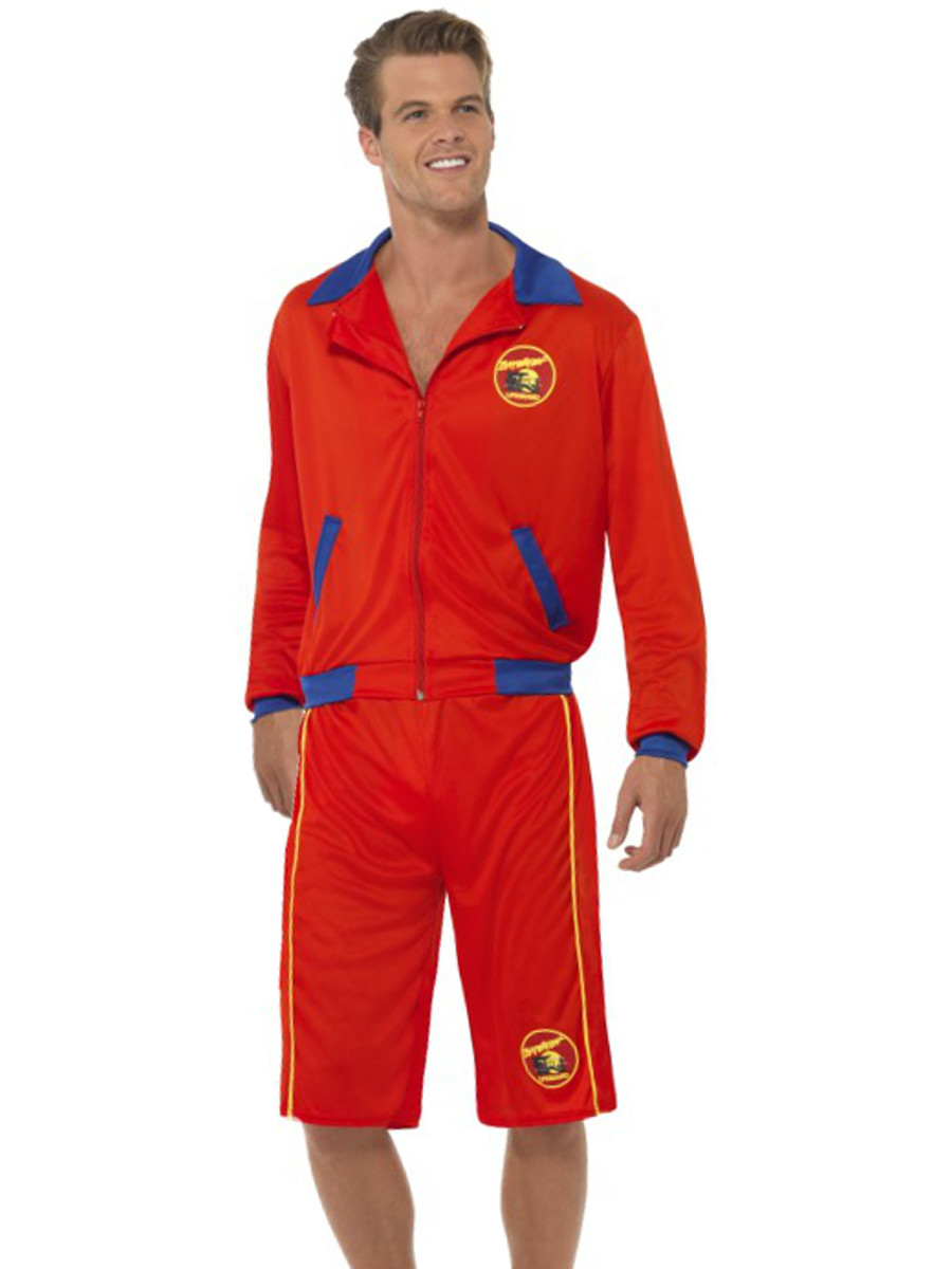 Men's Baywatch Lifeguard Jacket And Long Shorts Costume