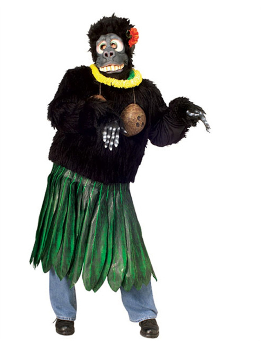 mens large hawaiian aloha gorilla parade or school mascot costume