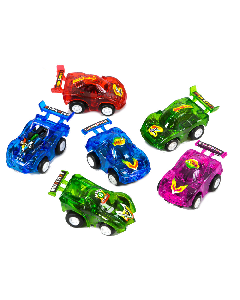 24 Count Translucent Pull Back Toy Cars
