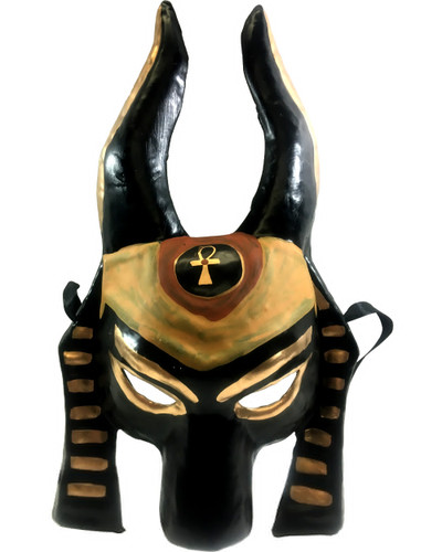 adults black and gold painted anubis mask
