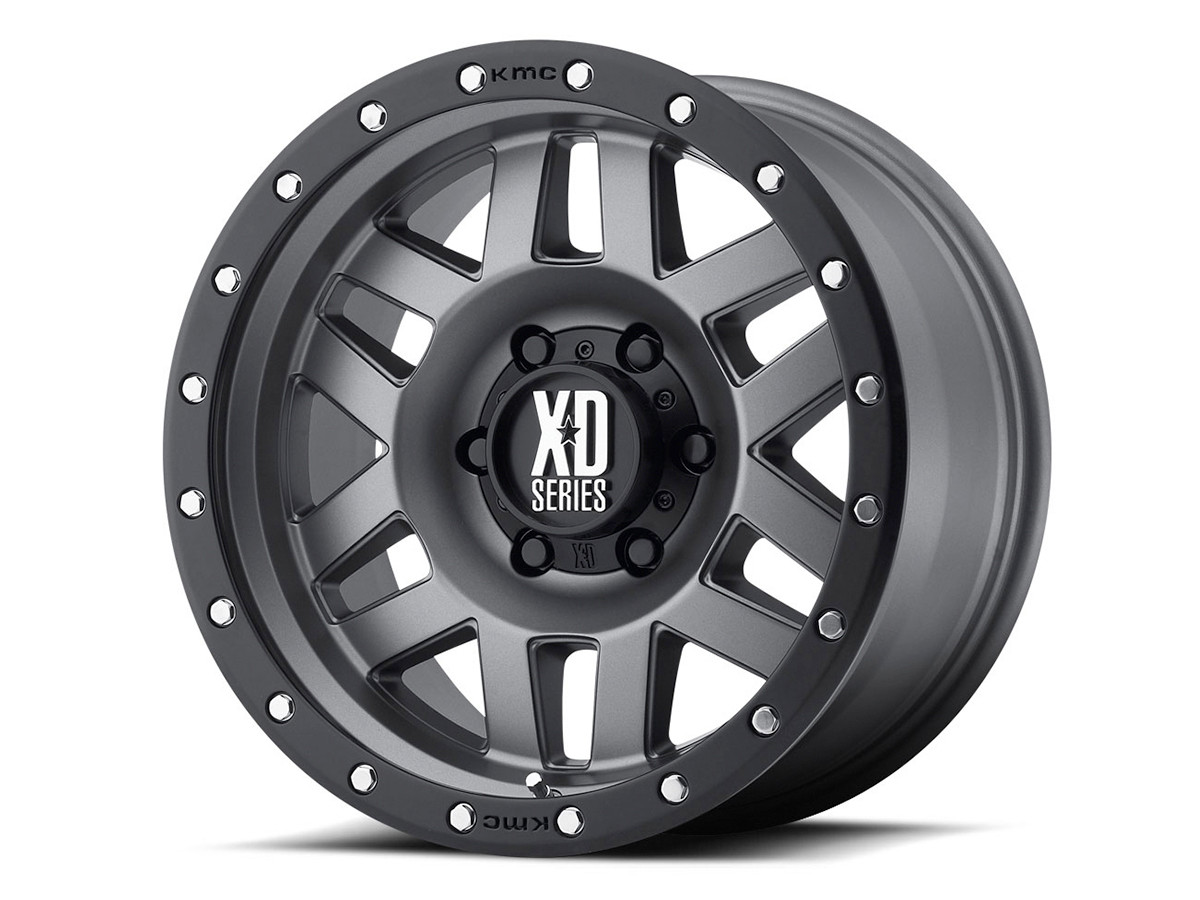 KMC XD128 Machete 17" Wheel (Matte Grey w/ Black Ring) GenRight Offroad