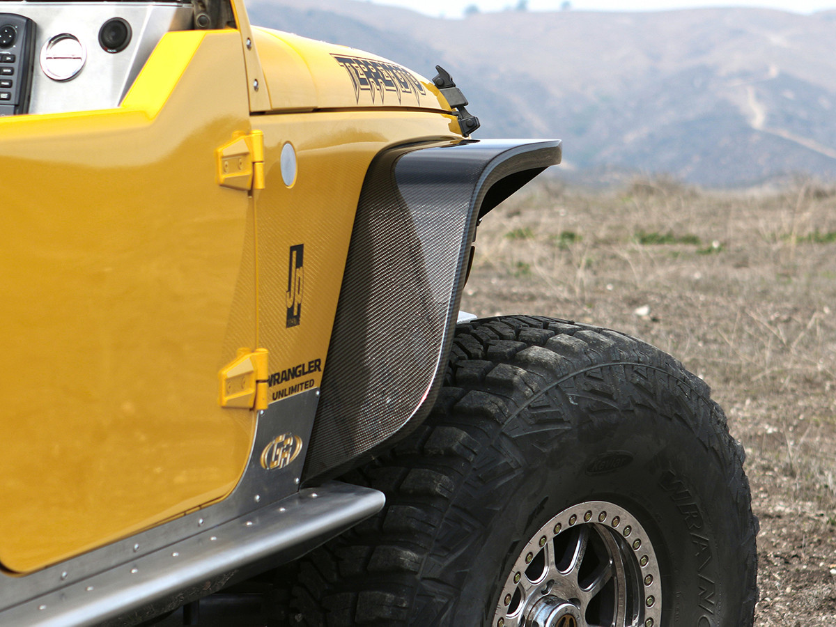 JK 4" Flare Front Tube Fenders Carbon Fiber GenRight Jeep Parts