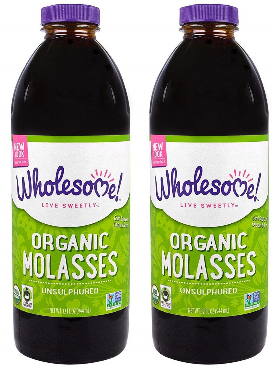 Wholesome Sweeteners Unsulphured Organic Molasses Pack Of 2 X 32 Fl Oz Free Shipping Whole