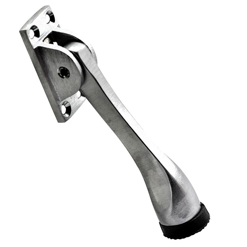 PDQ Solid Cast Brass Kick Down Door Stop with Rubber Tip