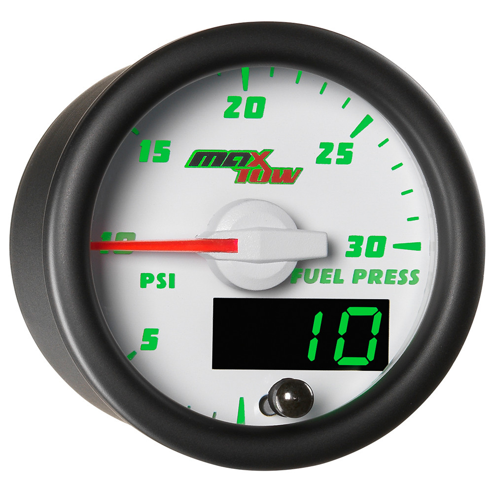 White MaxTow Double Vision 30 PSI Diesel Fuel Pressure Gauge