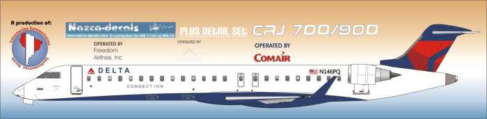 1/144 Scale Decal Delta Connection CRJ-700 / 900 - JoyDecals.com