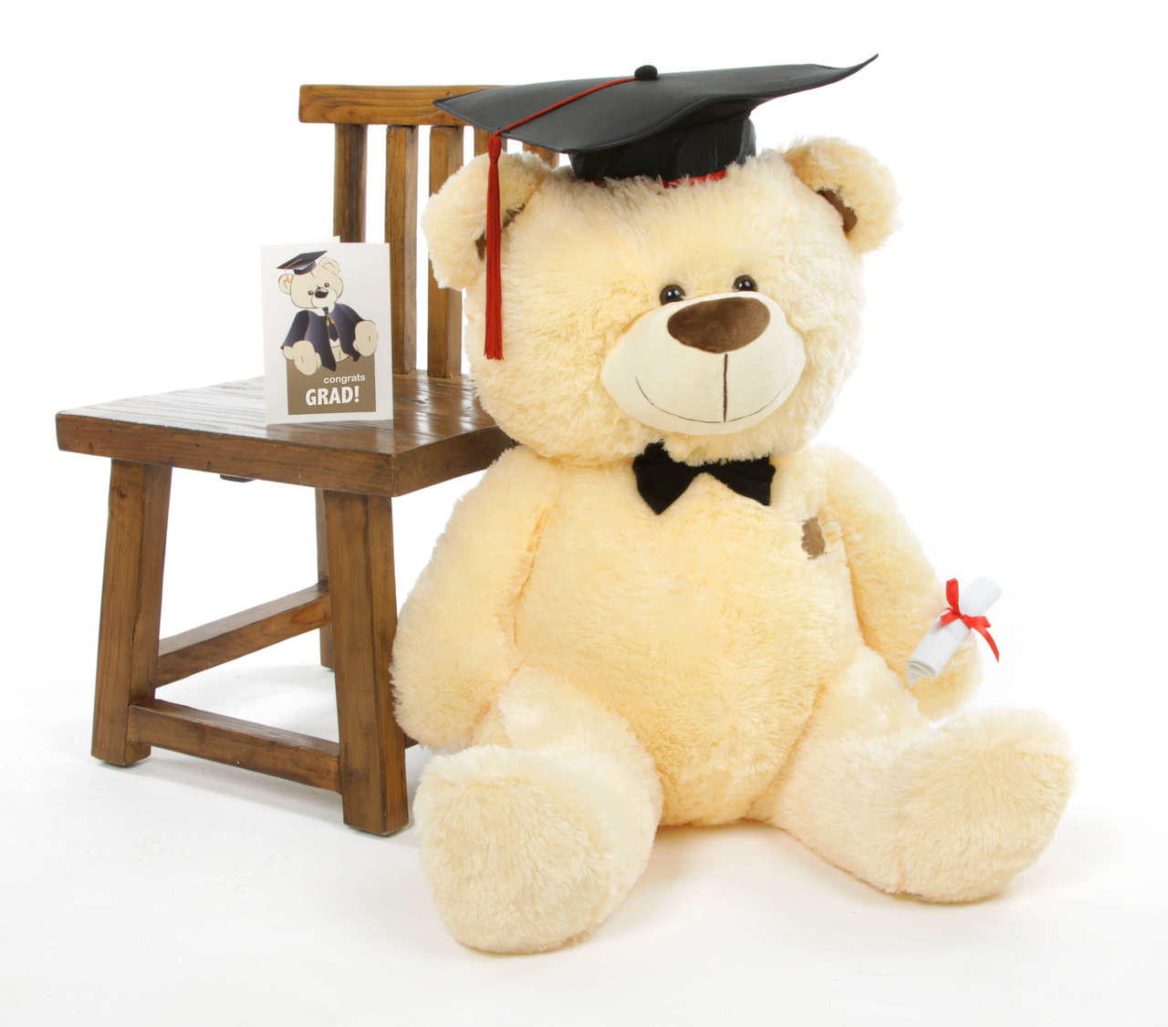 booboo g shags vanilla graduation teddy bear with cap and diploma 35in