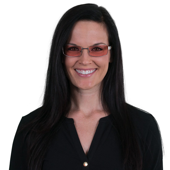 Woman wearing Haven TheraSpecs Indoor glasses