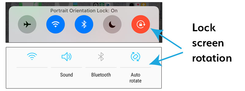  hur man låser skärmrotation på iPhone och Samsung