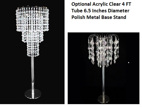 Chandelier stand with an acrylic clear tube great for centerpiece